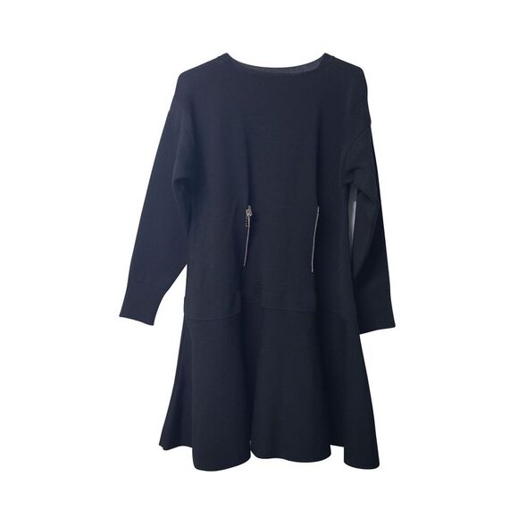 Alexander McQueen Pintuck Zip Dress in Black Wool - Picture 5 of 8